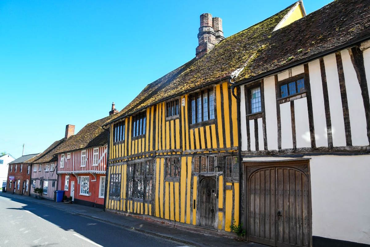 il villaggio medievale di Lavenham nel Regno Unito - case a graticcio